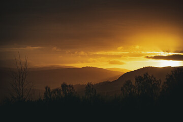 Sunset in Perthshire, Scotland,