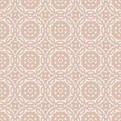 Seamless pattern with geometric line brush stroke shapes and line in nude colors. Minimalist Boho Printable in pastel color. Vector Aesthetic background with petals.