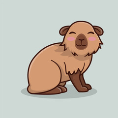 illustration of a cute animal capybara in cartoon style 