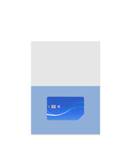 mock-up Blue bank card on wrapper 