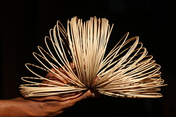 wood color plastic filament reels for printing on a 3D printer