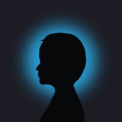 Head icon silhouette. Profile icons set. Gradient avatar. Profile silhouette faces. Vector illustration