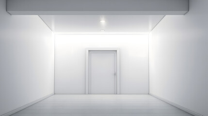 salle vide avec une porte, généré par IA