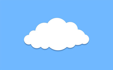 Cloud graphic shapes. Data design element. Vector cloudy bubble set isolated on blue background