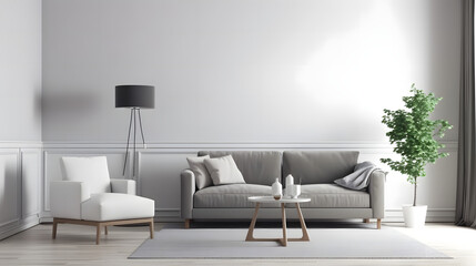 maquette pour cadre vierge, salon, généré par IA