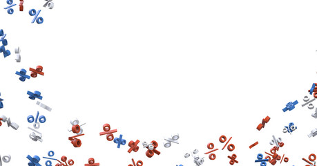 percent rain shopping digital in 3d. - 3D percent rain illlustration