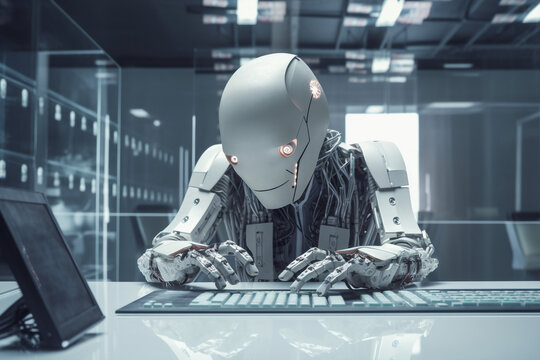 Generative ai humanoid robot scientist working laboratory on research and experiment