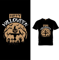 Vector halloween t-shirt design.beautiful and eye-catching halloween vector for the t-shirt design