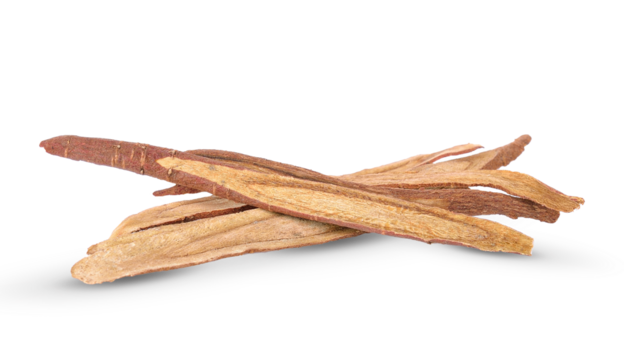 dried liquorice roots on transparent.