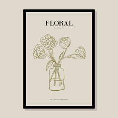 Botanical vector illustration. Art for for postcards, wall art, banner, background, branding.
