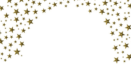 Stars - Holiday golden decoration, glitter frame isolated -