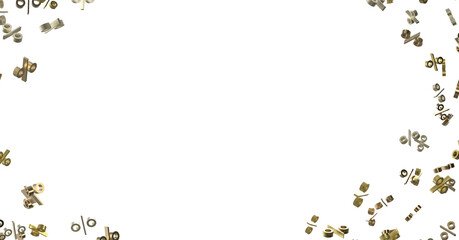 percent shopping digital in hand 3d.