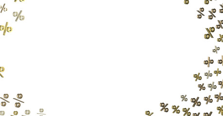 percent shopping digital in hand 3d.