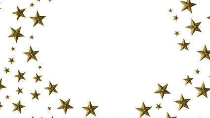 Fototapeta na wymiar Stars - Holiday golden decoration, glitter frame isolated -