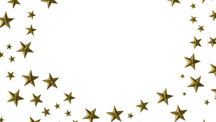 Stars - Holiday golden decoration, glitter frame isolated -