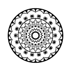 Circular pattern mandala for Coloring book page.