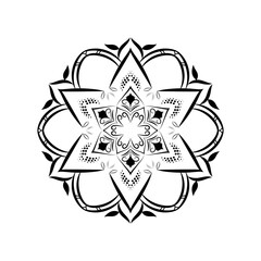 Circular pattern mandala for Coloring book page.