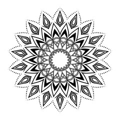 Circular pattern mandala for Coloring book page.