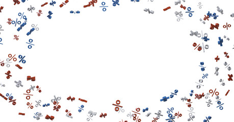 percent shopping digital in 3d. background - 3D percent rain illlustration