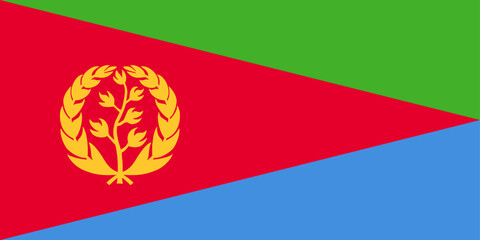 Eritrea flag wave isolated on png or transparent background