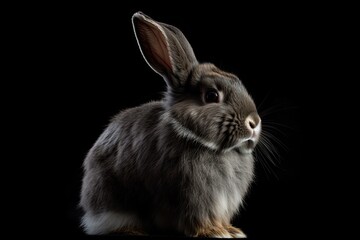 Obraz premium A bunny rabbit on a black background