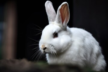 Fototapeta na wymiar A bunny rabbit outside in the grass