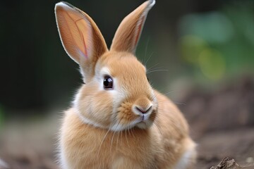 Naklejka na ściany i meble A bunny rabbit outside in the grass