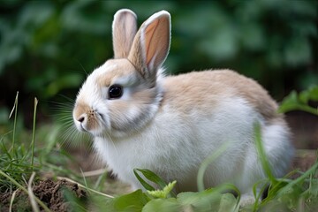 Fototapeta premium A bunny rabbit outside in the grass