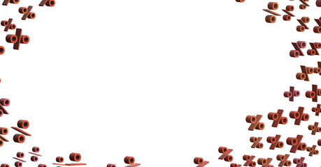 Blurred sale background.  - 3D percent rain illlustration