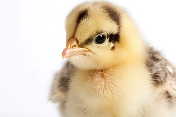 A baby chick on a white background