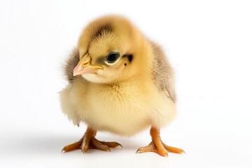 Obraz premium A baby chick on a white background