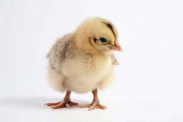 A baby chick on a white background