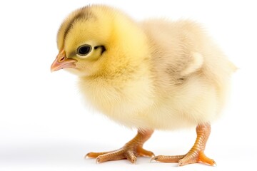 A baby chick on a white background