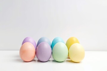 Pastel rainbow Easter eggs Isolated on a white background
