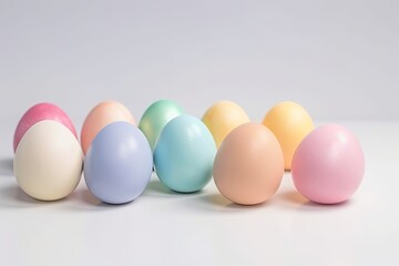 Pastel rainbow Easter eggs Isolated on a white background