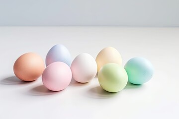 Pastel rainbow Easter eggs Isolated on a white background