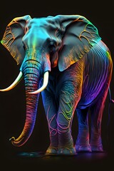 Obraz premium Neon Elephant