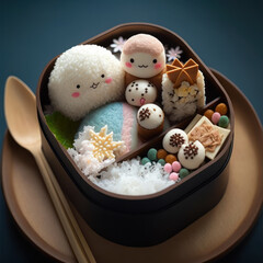 Fototapeta na wymiar Unleash your child's appetite with these playful animal-shaped bento boxes, GENERATIVE AI