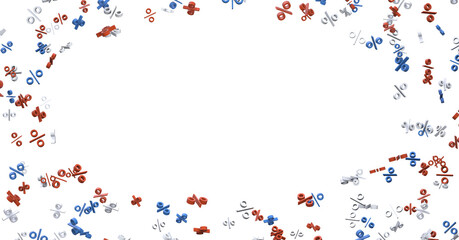 Blurred sale background.  - 3D percent rain illlustration