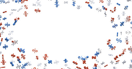 sale digital percent in transparent - 3D percent rain illlustration