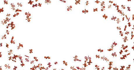 sale digital percent in transparent - 3D percent rain illlustration