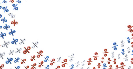 sale digital percent in transparent - 3D percent rain illlustration