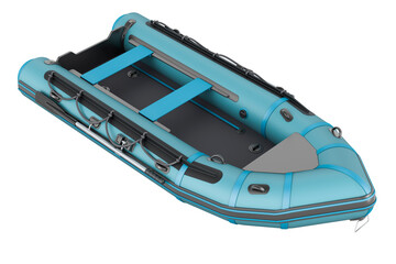 Inflatable boat, 3D rendering