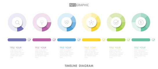 timeline roadmap project diagram Infographic template for business. 6 step modern Timeline diagram with presentation vector timeline roadmap infographic.