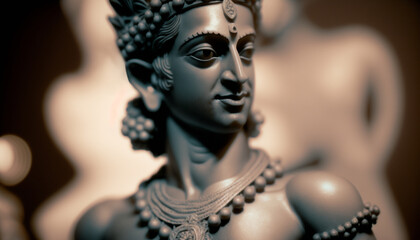 Serene Portrait of Lord Krishna, the God of Love and Compassion