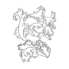 Vintage ink hand drawing  acanthus leaf