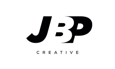 JBP letters negative space logo design. creative typography monogram vector	