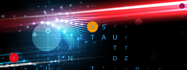 Quantum processing. Deep learning artificial intelligence. Future new technology  for business or science presentation