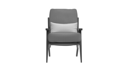 arm chair front view without shadow 3d render