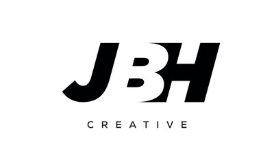 JBH letters negative space logo design. creative typography monogram vector	